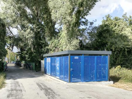Fahrradgarage als Unterstand für Mietfahrräder