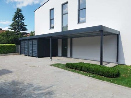 Vordach Serie CP mit Geräteraum als Kellerersatzraum