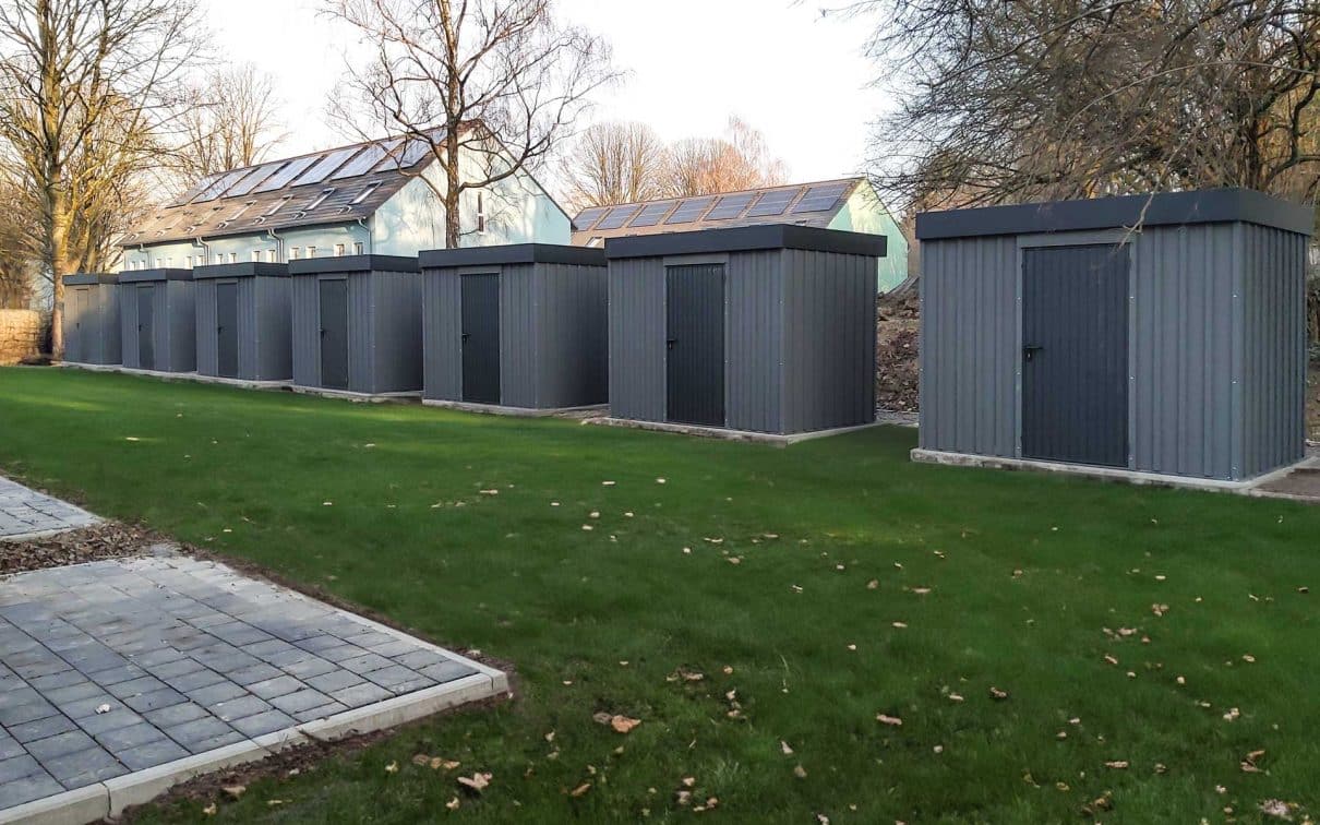 MZH Gerätehaus Metall als Kellerersatzraum für Wohnanlage