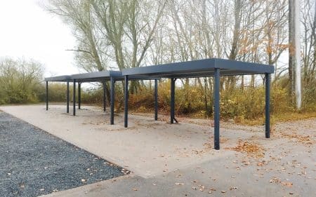 Überdachung als Anlage aus 3 Einzelüberdachungen